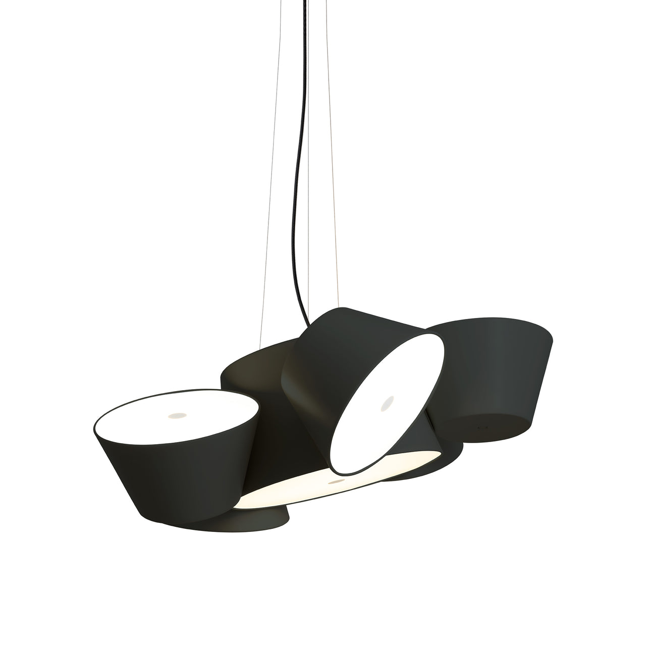 Tam Tam 5 Pendant Light: Black + Black