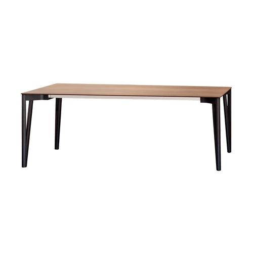 Decapo Dining Table: Medium +  Canaletto Walnut + Black Stained Oak