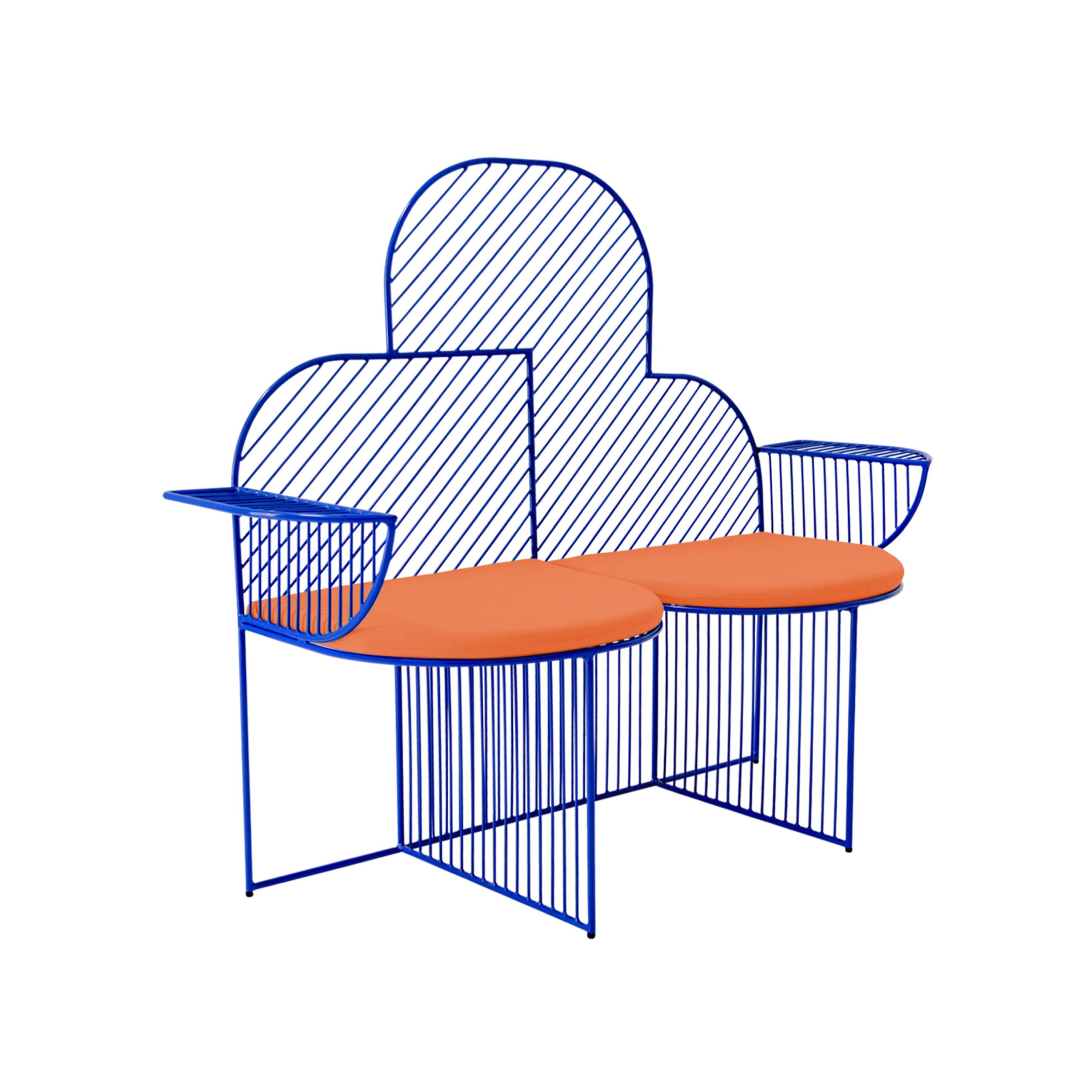 Cloud Bench: Electric Blue + Melon Seat Pad