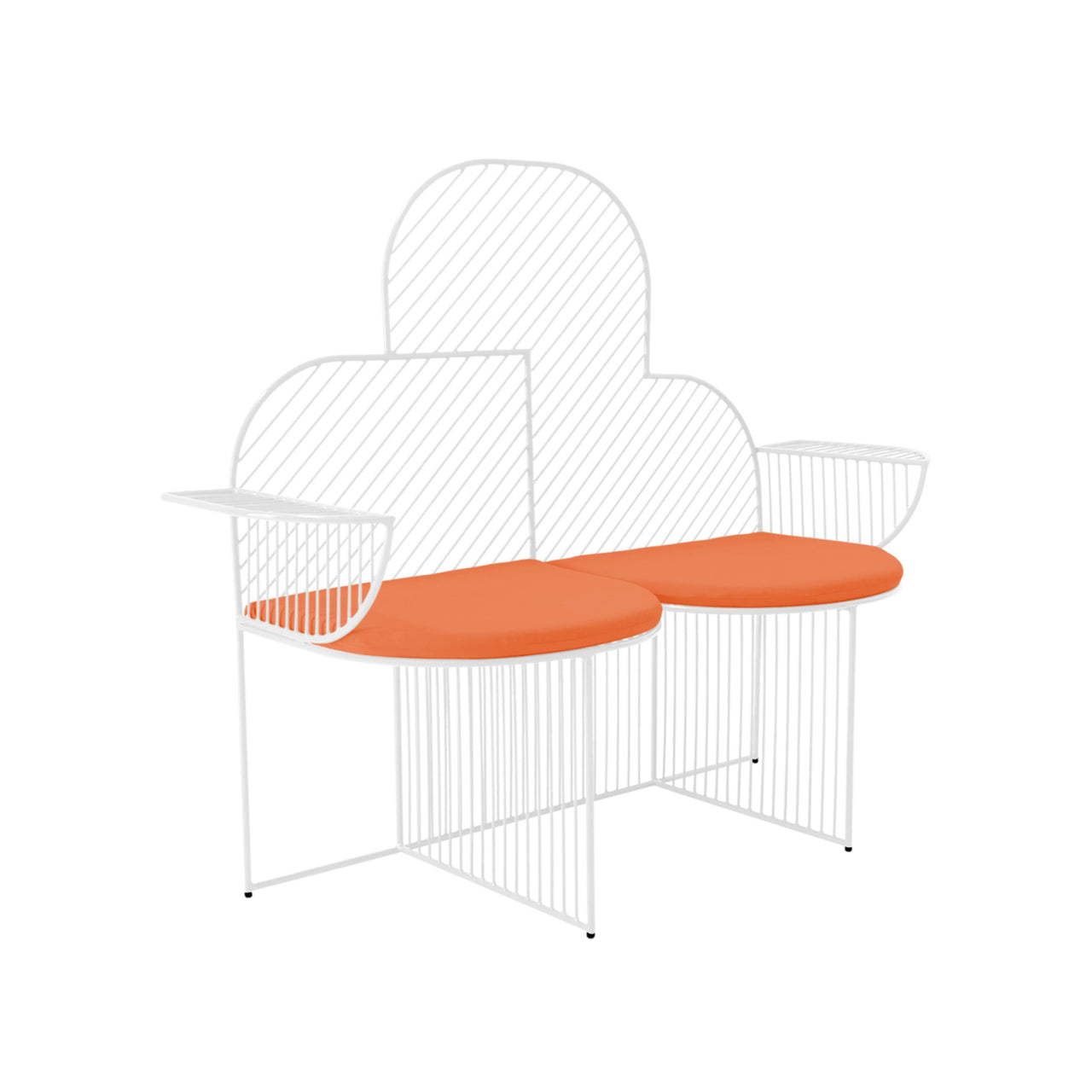 Cloud Bench: White + Melon Seat Pad