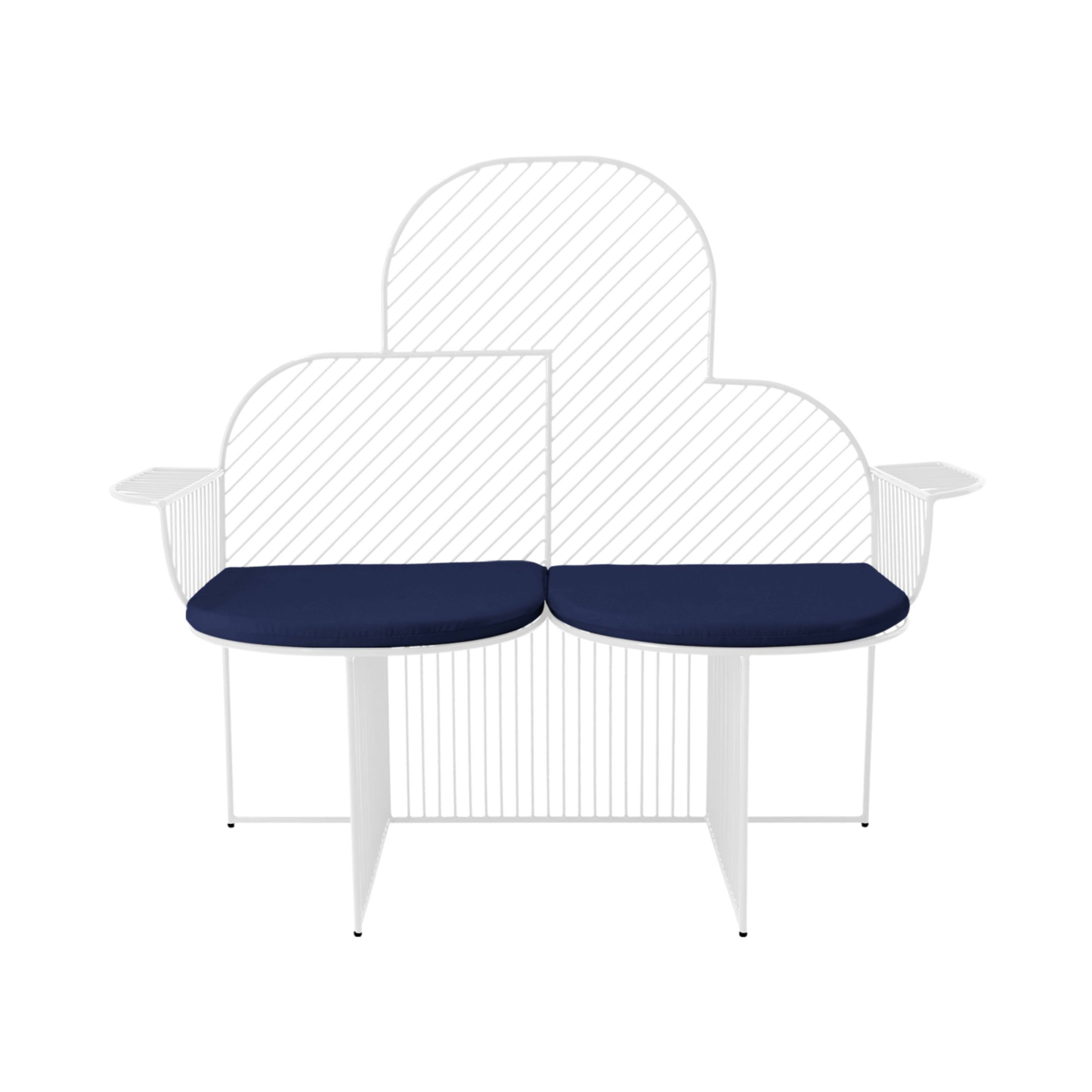 Cloud Bench: White + Navy Seat Pad