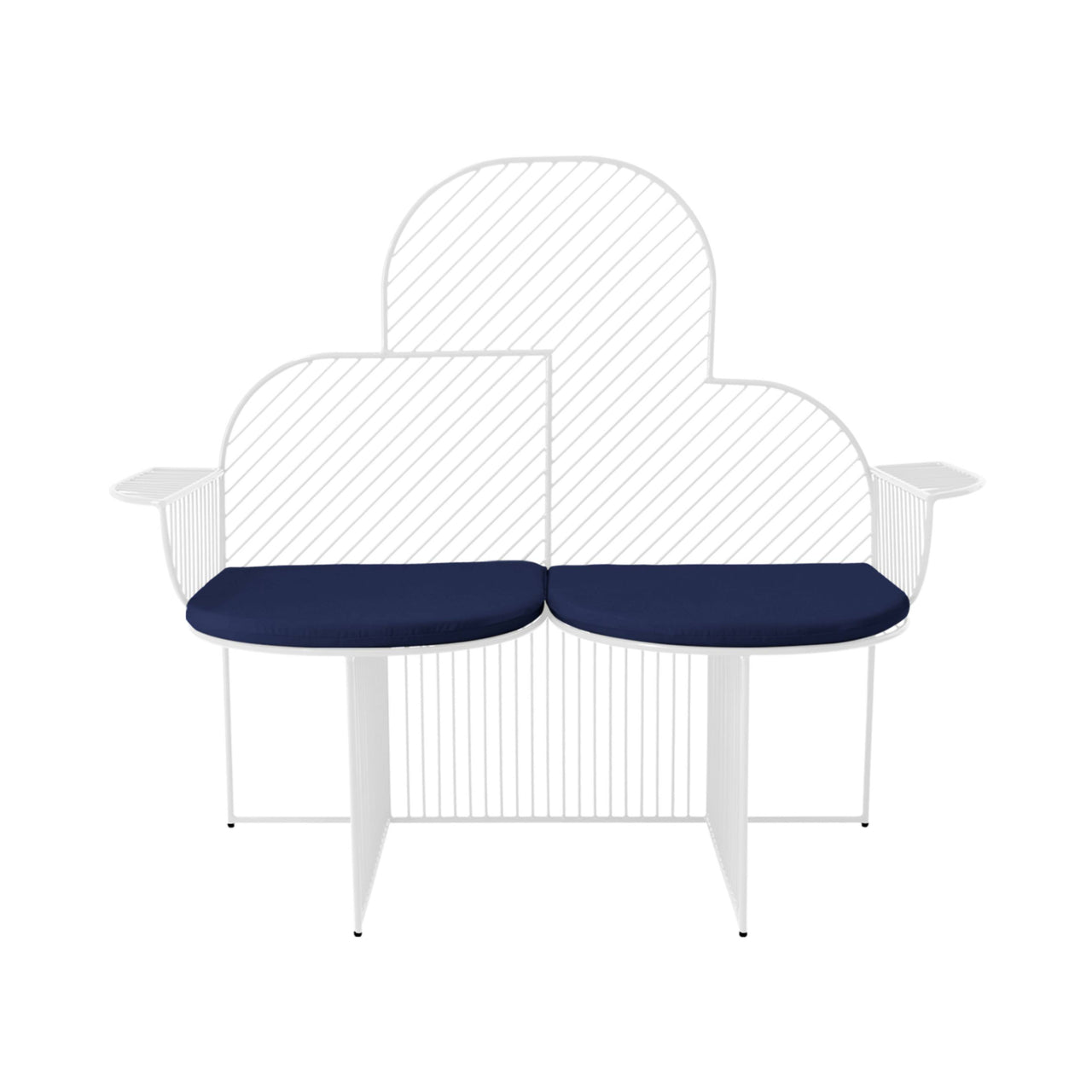 Cloud Bench: White + Navy Seat Pad