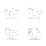 Arcade Sofa - Ottoman / Corner Seat / Single Seater