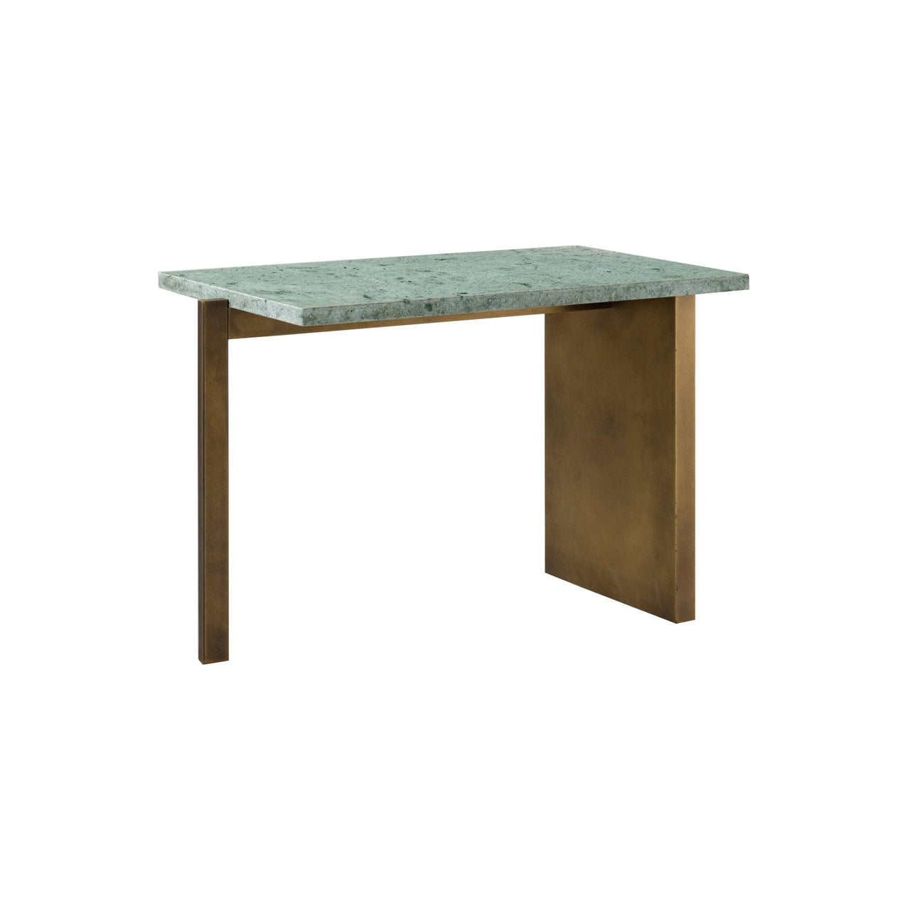 Suki Side Table: Japanese Towada Stone + Antique Brass