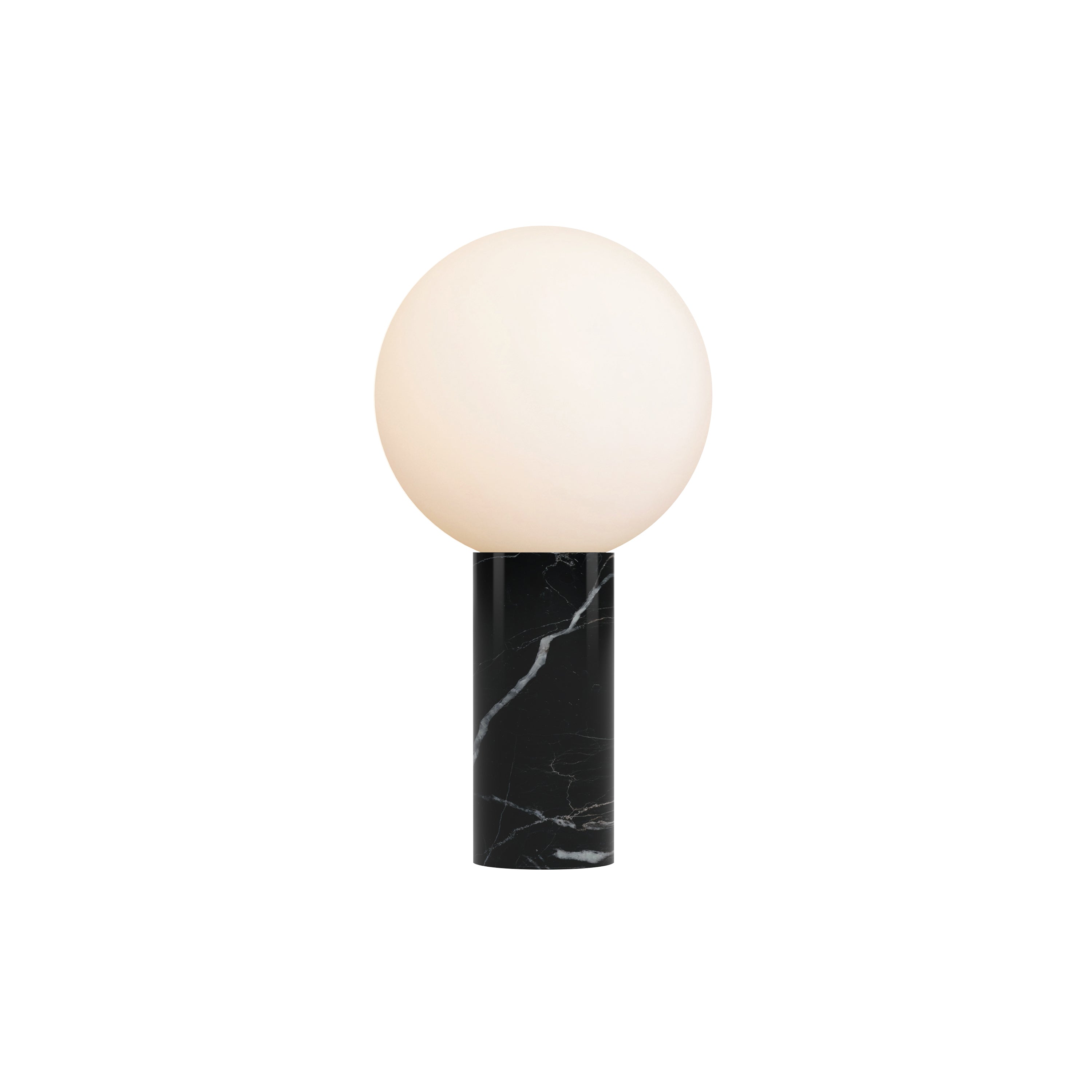 Pilar Table Lamp: Marquina Black Marble