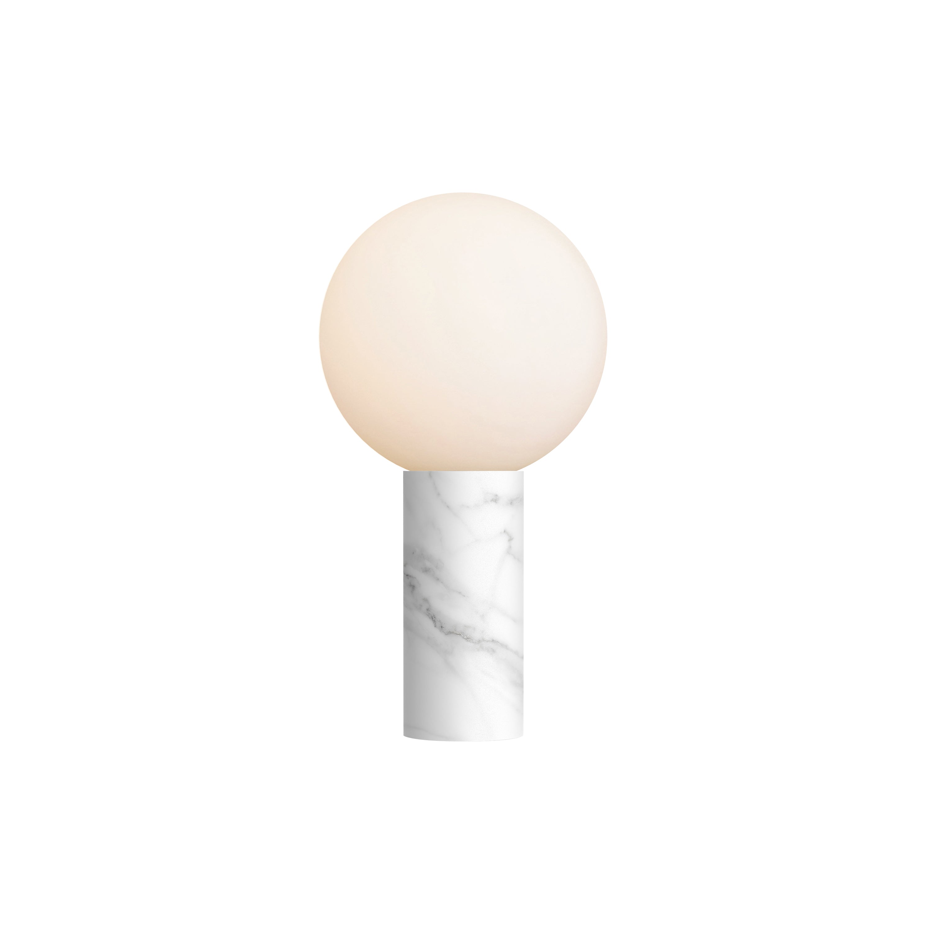 Pilar Table Lamp: Carrara White Marble