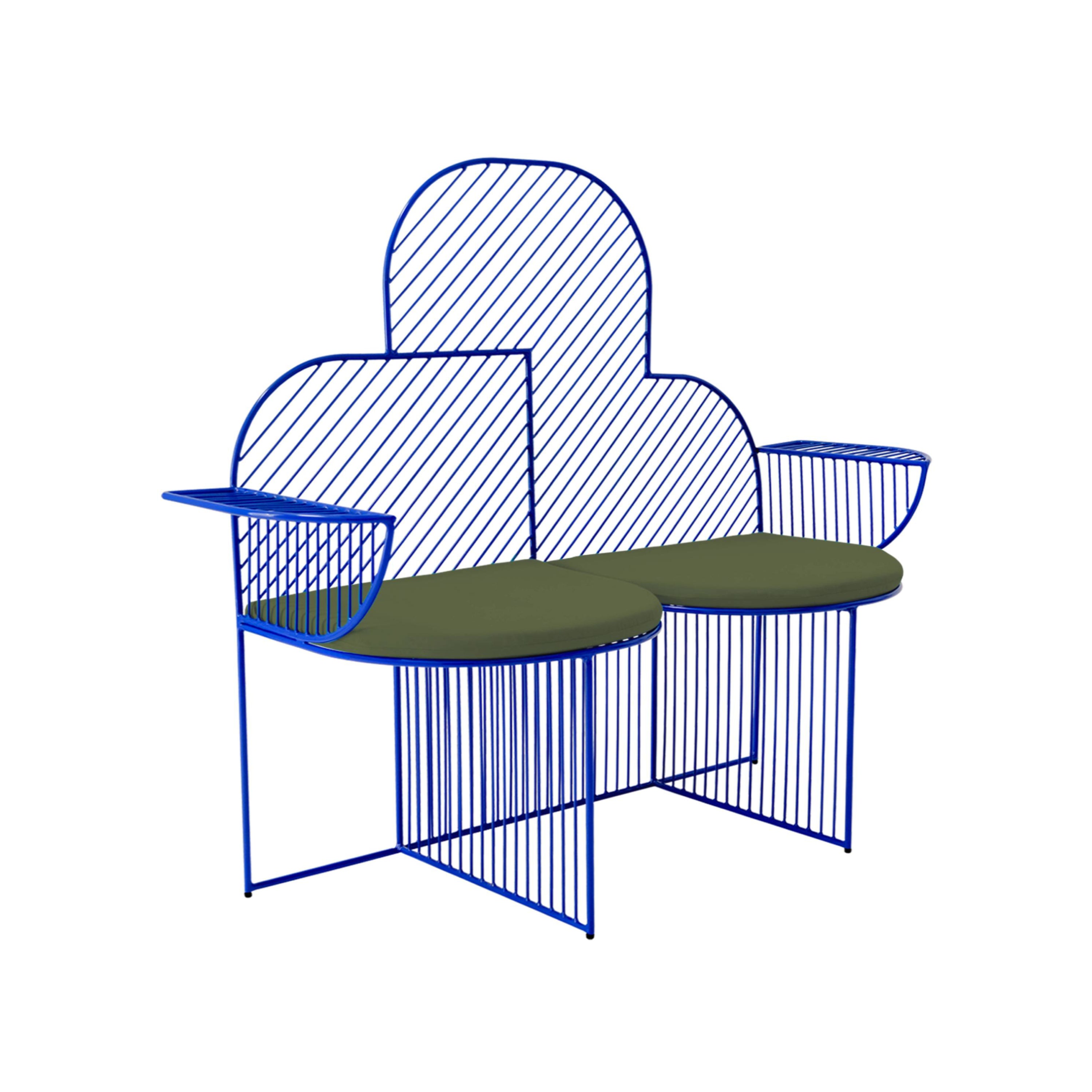 Cloud Bench: Electric Blue + Palm Seat Pad