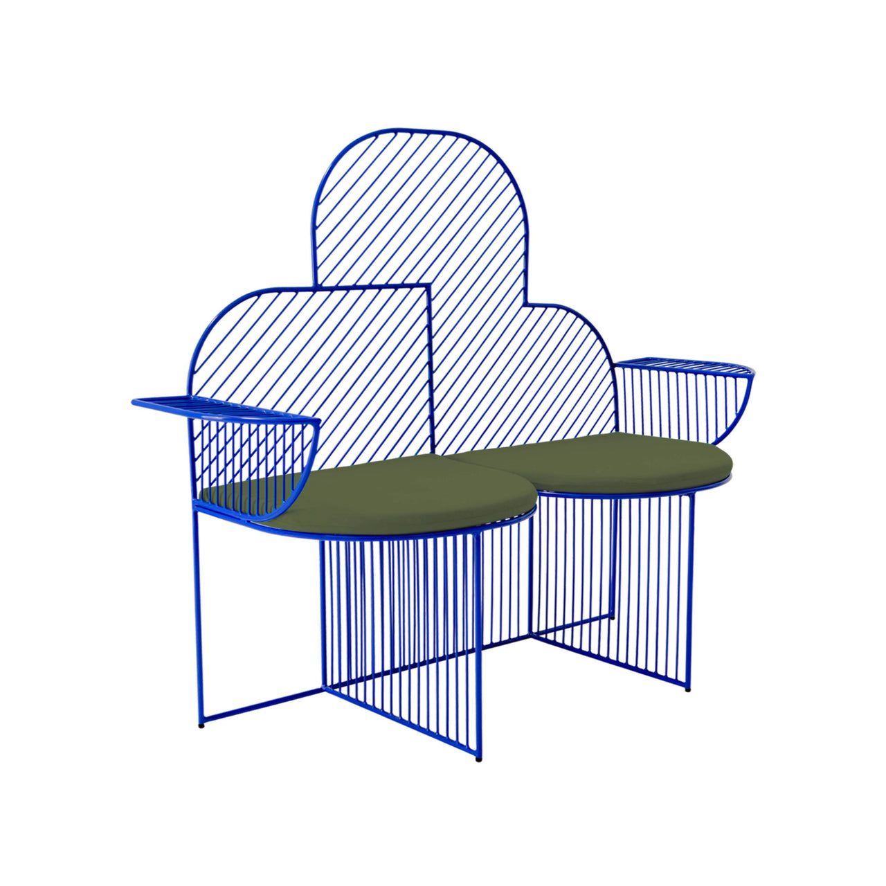 Cloud Bench: Electric Blue + Palm Seat Pad