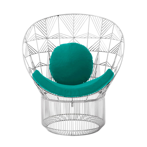 Peacock Seatpad + Pillow: Teal