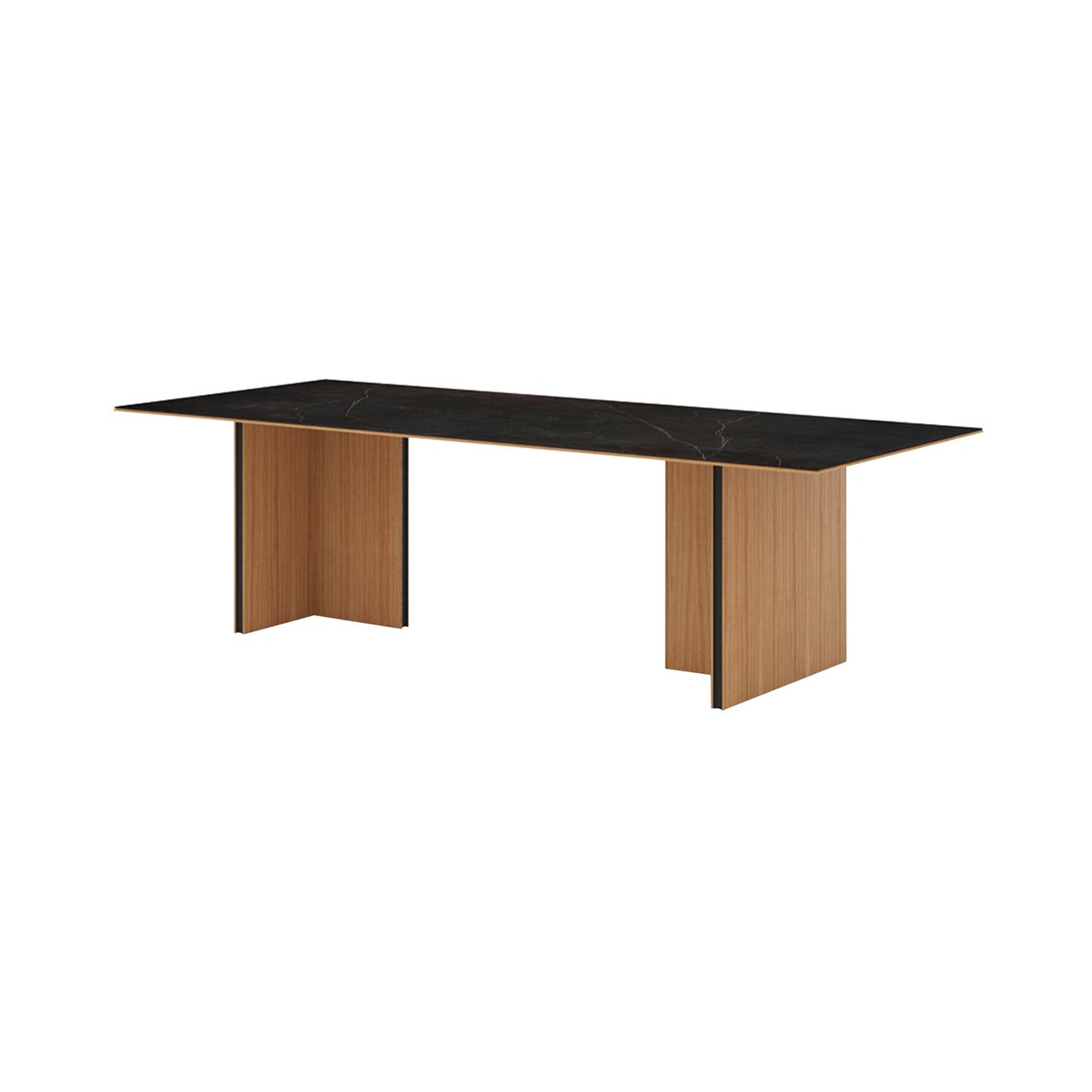 Stockholm Ceramic Table: Medium + Dekton Keyla + Super-Matt Oak + Anodised Aluminum Black