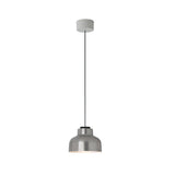 M64 Pendant Lamp: Polished Aluminum + White