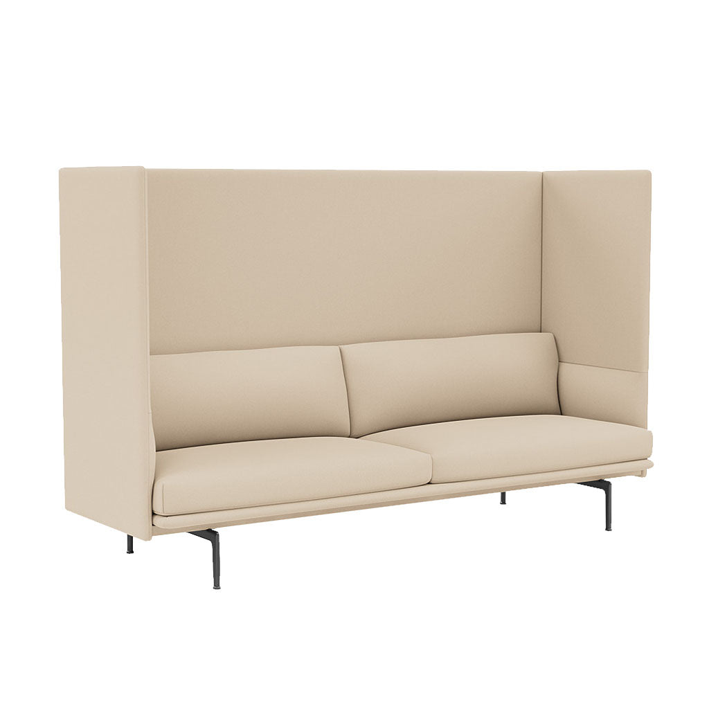 Outline Highback 3-Seater Sofa: Low + Black