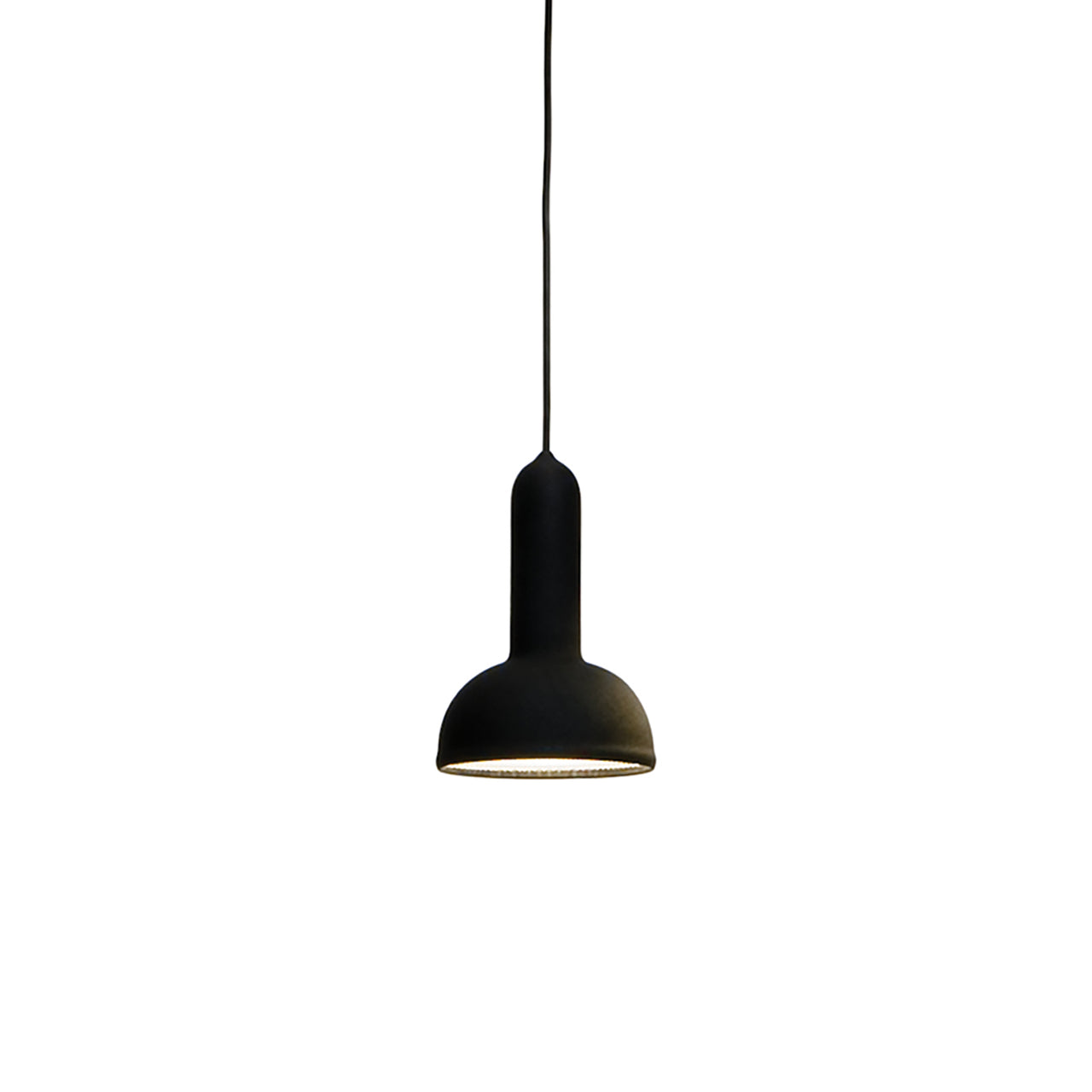 Torch Light Pendant: S2 Round + Black + Black Cable