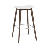 Fiber Bar + Counter Stool: Wood Base + Bar + Stained Dark Brown + Natural White