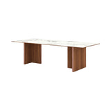 Stockholm Ceramic Table: Medium + Dekton Natura + Walnut Stained Walnut + Pale Rose