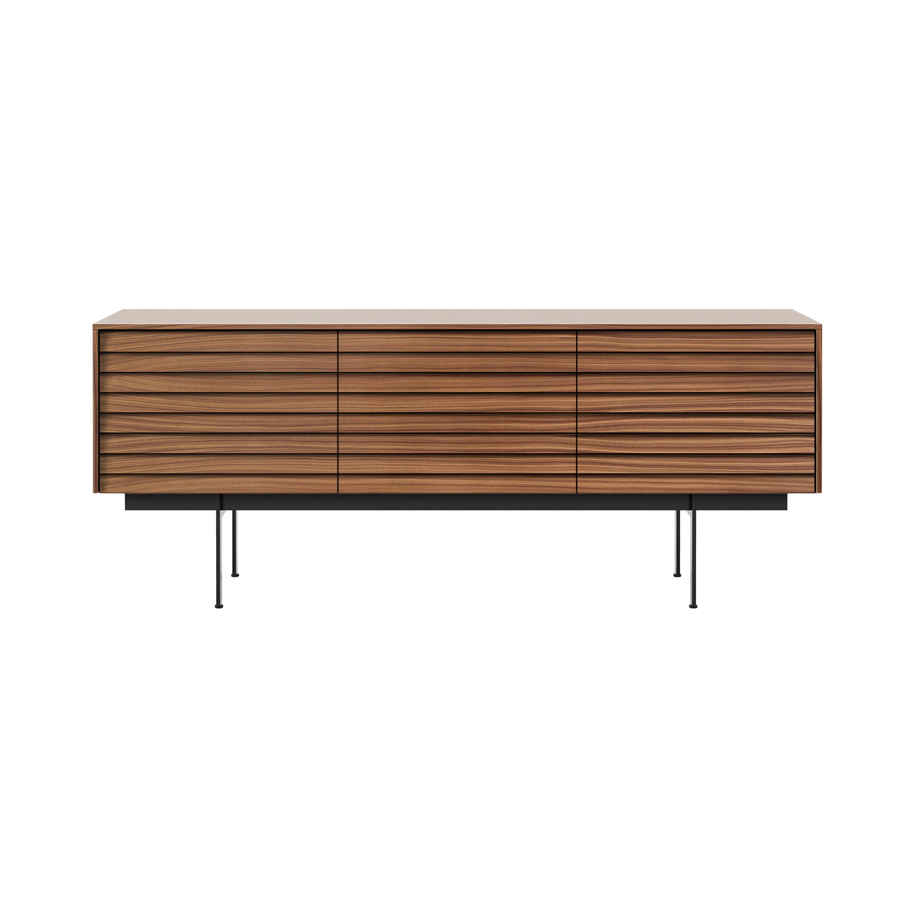 Sussex 8 Sideboard with Drawers: SSX302 + Super-Matt Walnut + Black