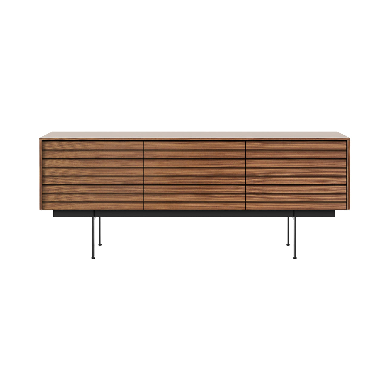 Sussex 8 Sideboard with Drawers: SSX302 + Super-Matt Walnut + Black