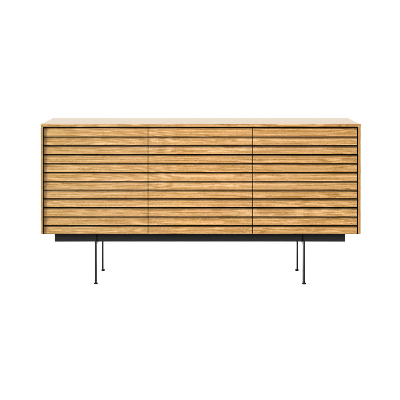 Sussex 12 Sideboard with Drawers: SSX331 + Super-Matt Oak + Black