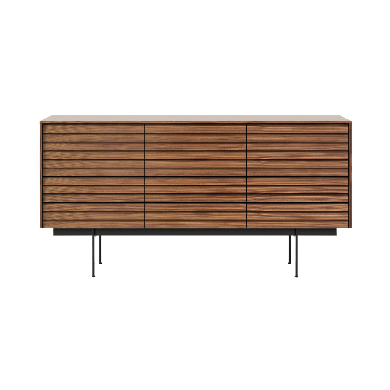 Sussex 12 Sideboard with Drawers: SSX331 + Super-Matt Walnut + Black