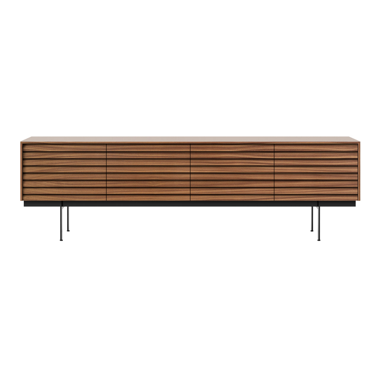 Sussex 8 Sideboard with Drawers: SSX402 + Super-Matt Walnut + Black