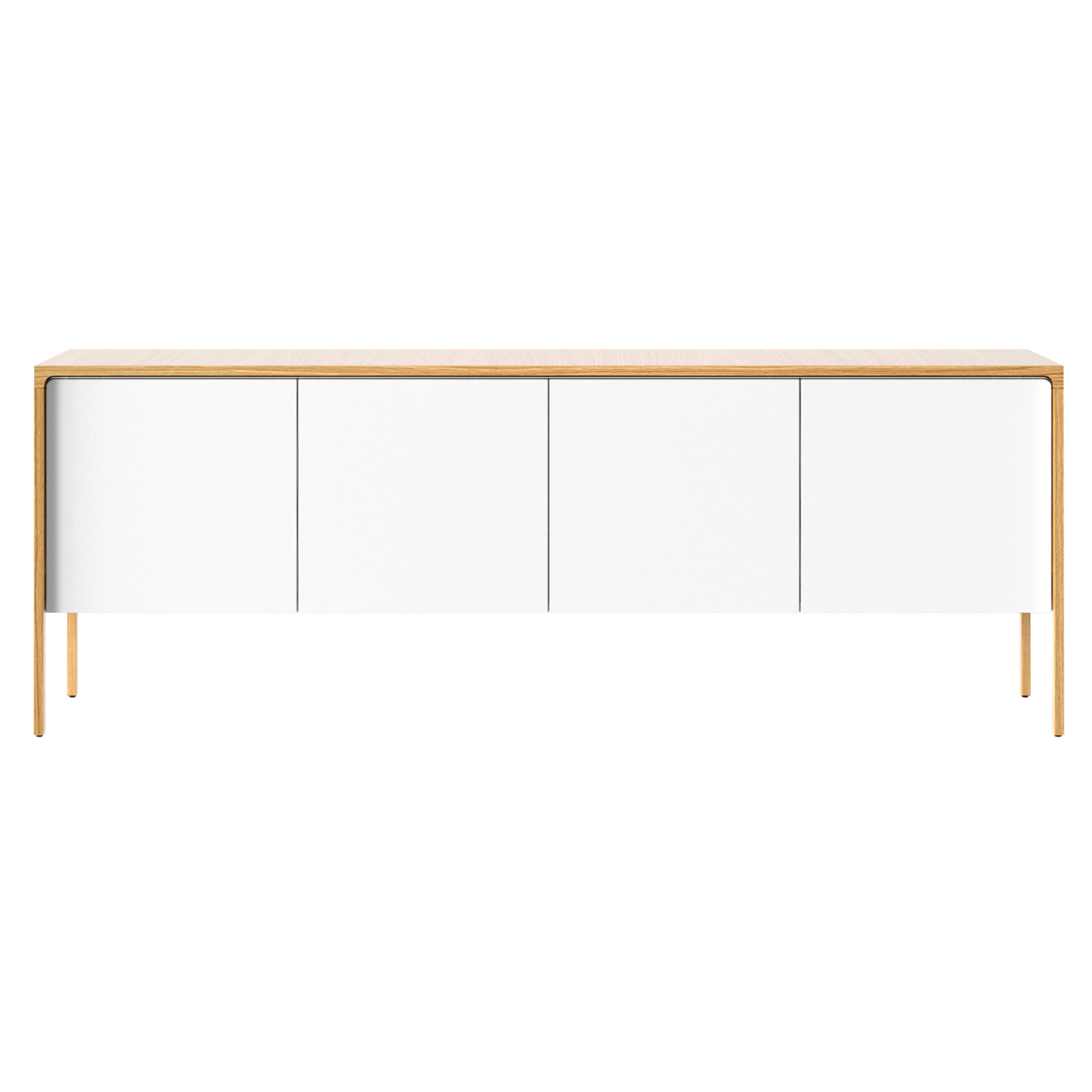 Tactile Sideboard: TAC215 + White Texturised Lacquered + Super-Matt Oak