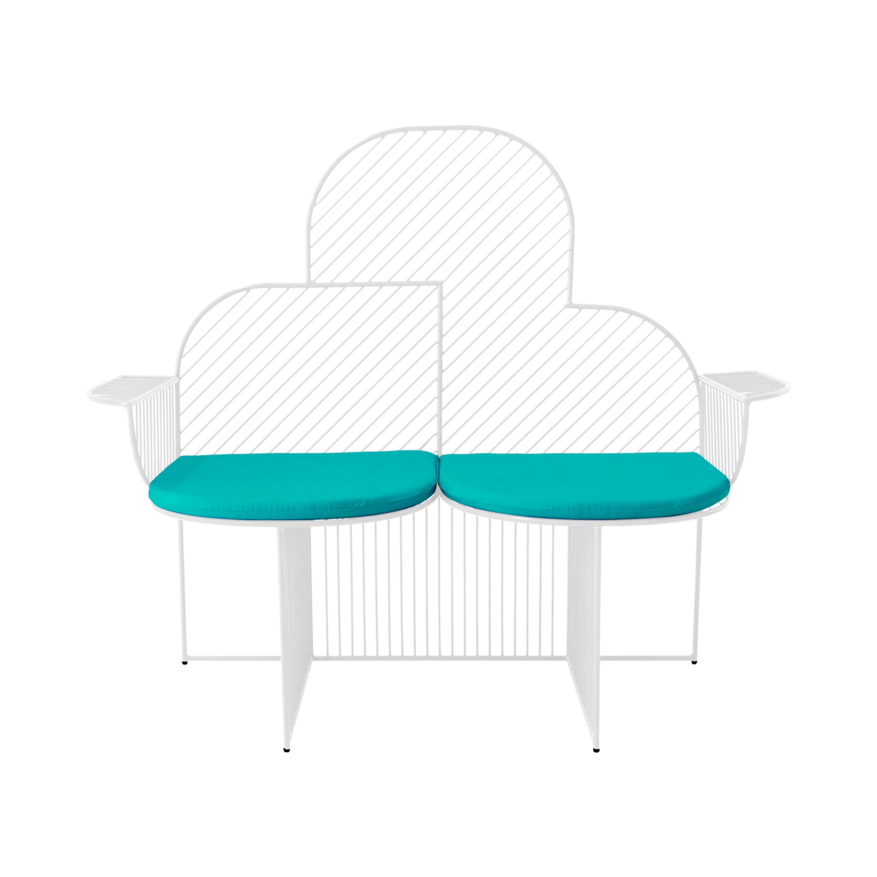 Cloud Bench: White + Teal Seat Pad