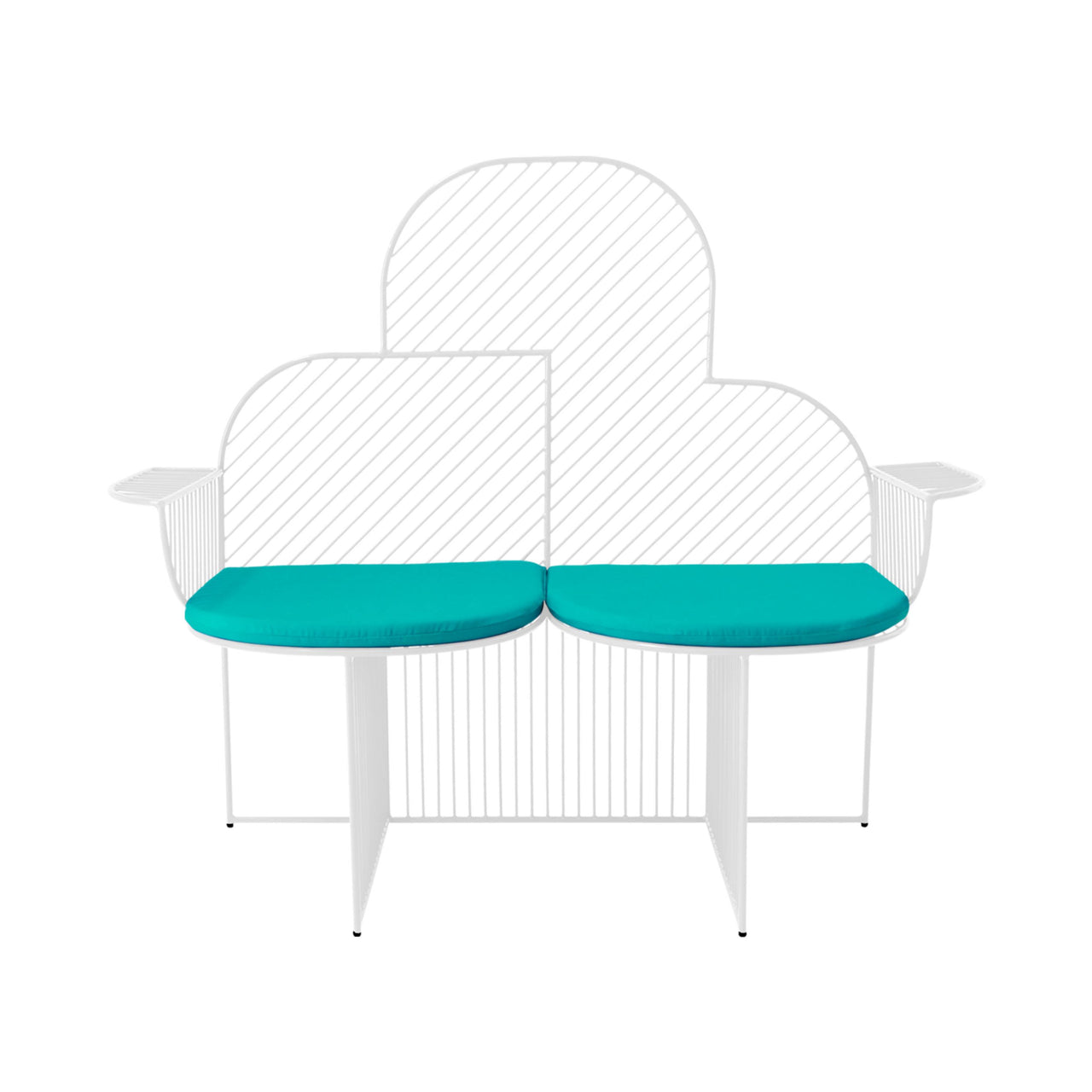 Cloud Bench: White + Teal Seat Pad