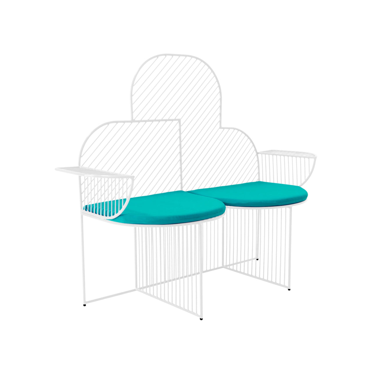 Cloud Bench: White + Teal Seat Pad