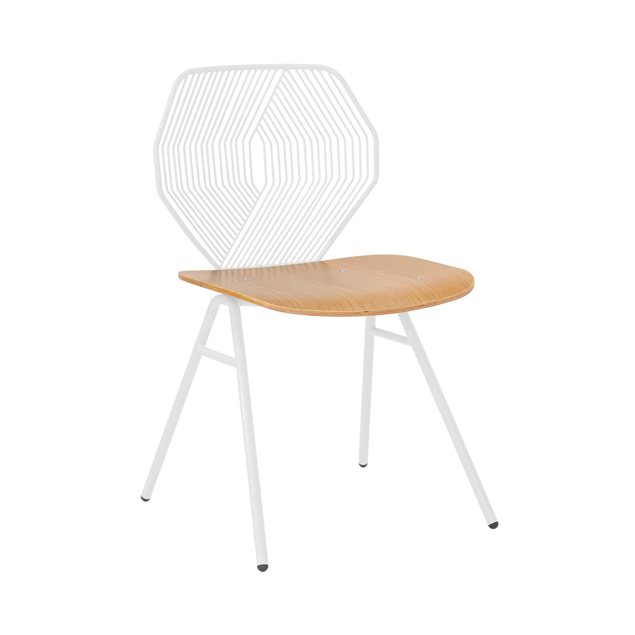 Wood and Wire Chair: White