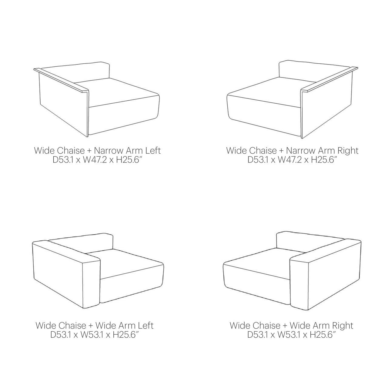 Arcade Sofa - Chaise Wide