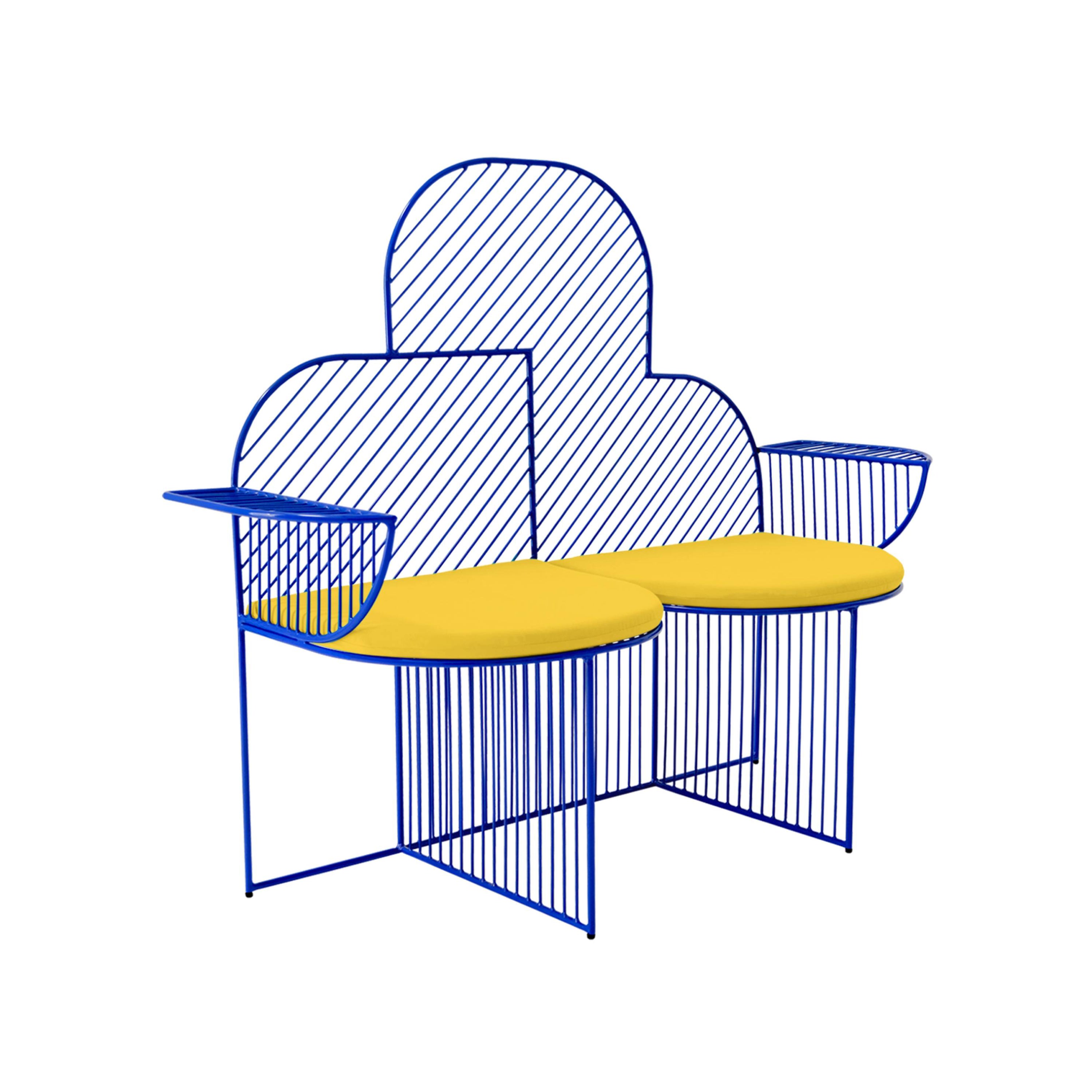 Cloud Bench: Electric Blue + Yellow Seat Pad
