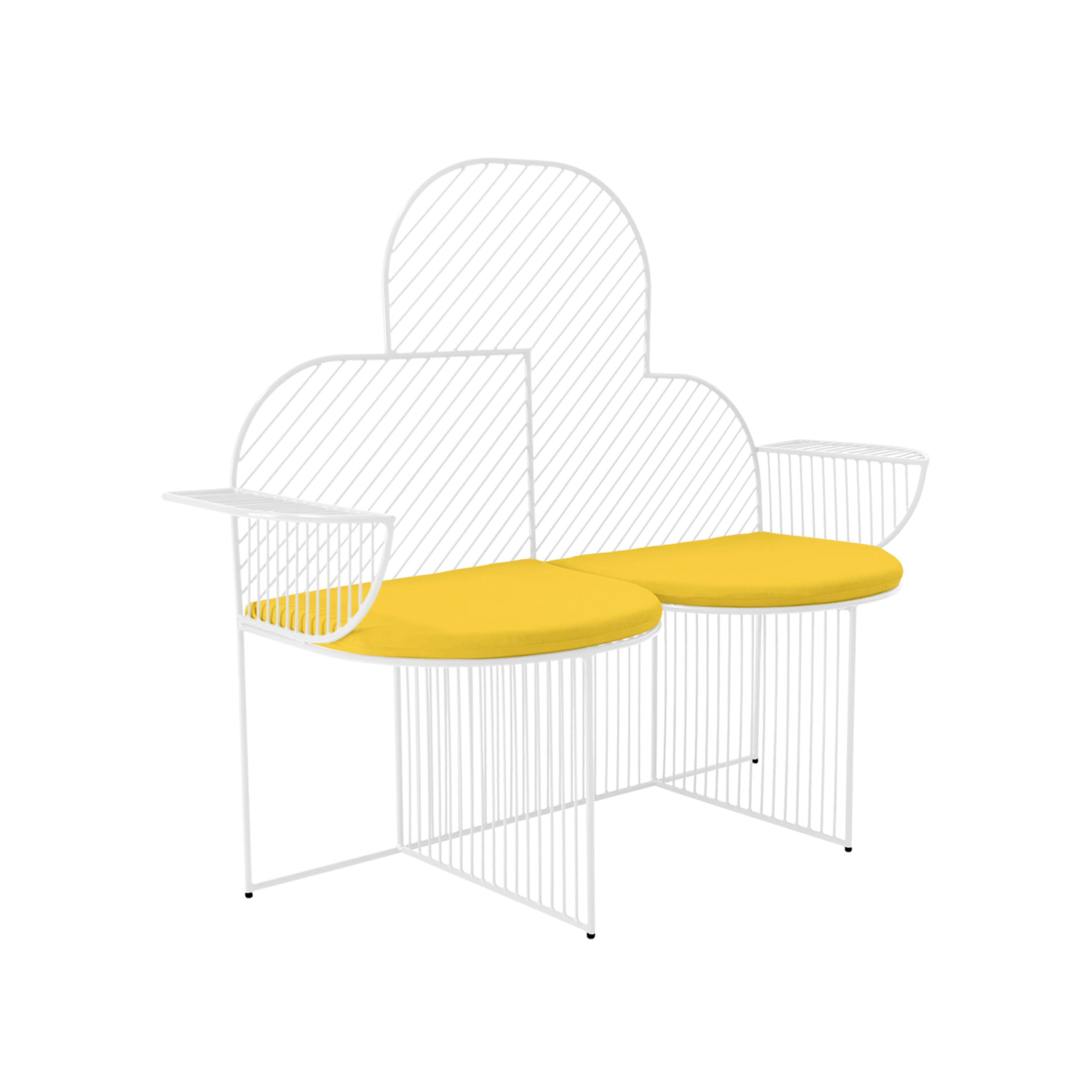 Cloud Bench: White + Yellow Seat Pad
